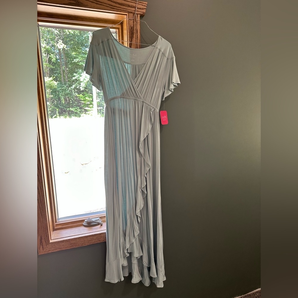 Crossover Maxi Maternity Dress